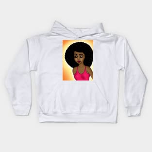 Cute black girl digital art Kids Hoodie